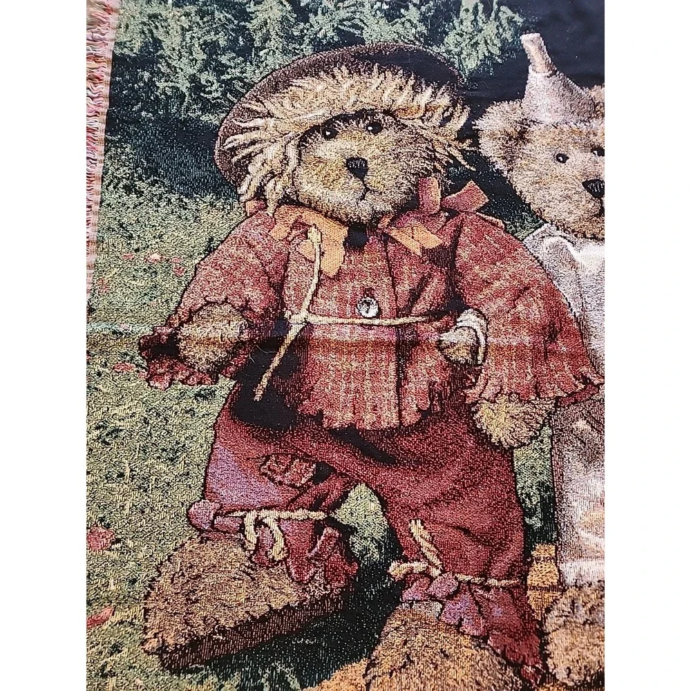 Boyds Bears Wizard of Oz Throw Blanket 50x70 Afghan Tapestry Frills Wonderful